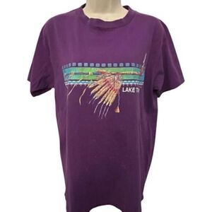 90's Delta Purple  Lake Tahoe Vintage Destination T-Shirt. Size Medium
